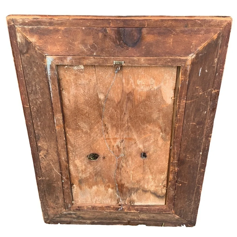 Antique Mahogany Ogee Mirror Frame Wooden Primitive